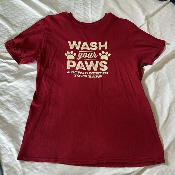 Men’s Large Red Funny Dog Tshirt - Picture 1 of 2